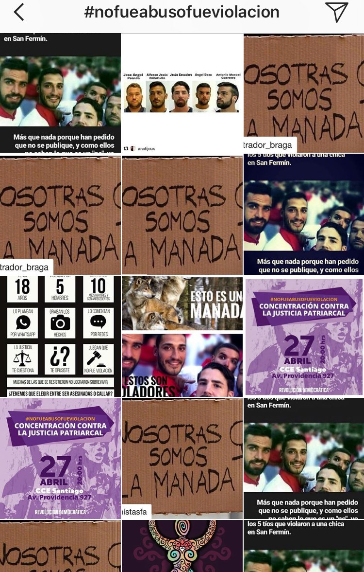 conop's tweet photo. Campaña RRSS que protesta por la sentencia Inmoral, inaceptable, vergonzosa, a los violadores de san Fermín, la manada  #noesno #yabasta #Toleranciacero #hermanayotecreo #niunamenos #metoo #nofueabusofueviolacion https://t.co/kUajB1JLr4