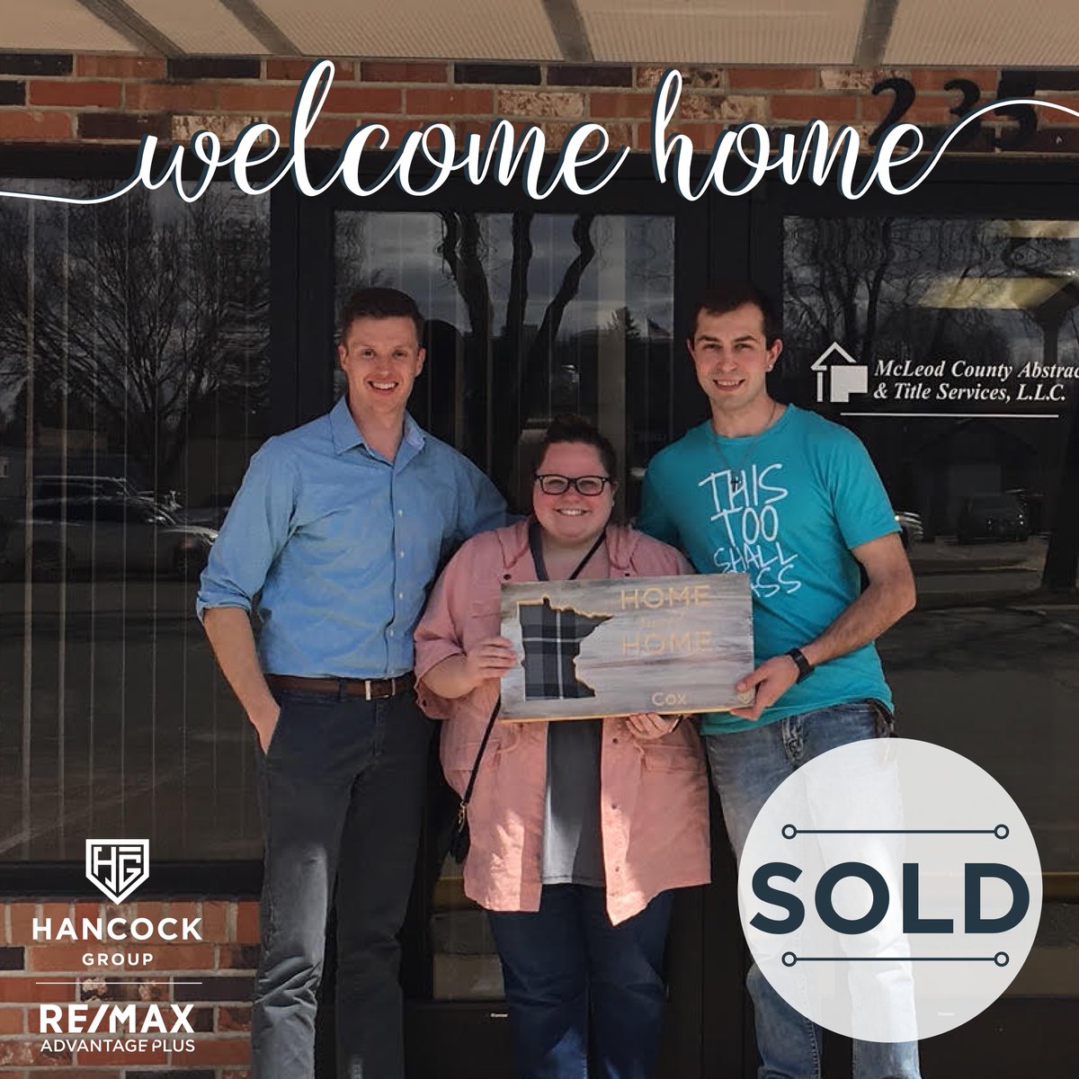 HancockGroupMN's tweet photo. Congratulations to @KellyBeckHGMN 's clients, Ashley &amp; Brandon on the closing of their new home today!  We are so happy for your and are excited to welcome you home! #remaxadvantageplus #hancockgroupmn #minnesotahomes #mnrealestate #listorbuywithus #topteam #welcomehome #sold https://t.co/q99LAOfFTf