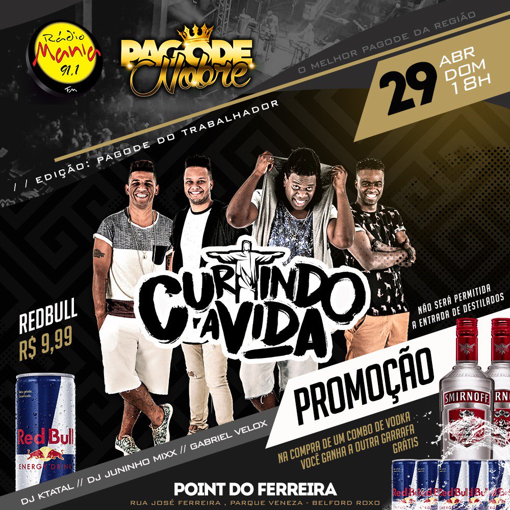 PagodeNobre's tweet photo. Nesse Domingo no @PagodeNobre tem edição Pagode do Trabalhador e na Compra do combo de Vodka você ganha uma outra garrafa de vodka inteiramente grátis ! No comando da festa o @GRUPOCURTINDO a vida tocando o melhor do samba e do pagode ! https://t.co/8GU9S1IUG0