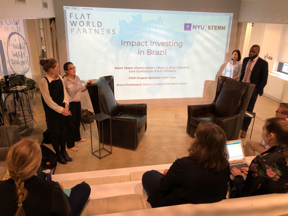 FlatWorldX's tweet photo. Our @NYUStern students presenting the results of our collaboration to our team -- EM research on Brazil. Thanks @stevegodeke for the bright minds. https://t.co/114NPBRXJB