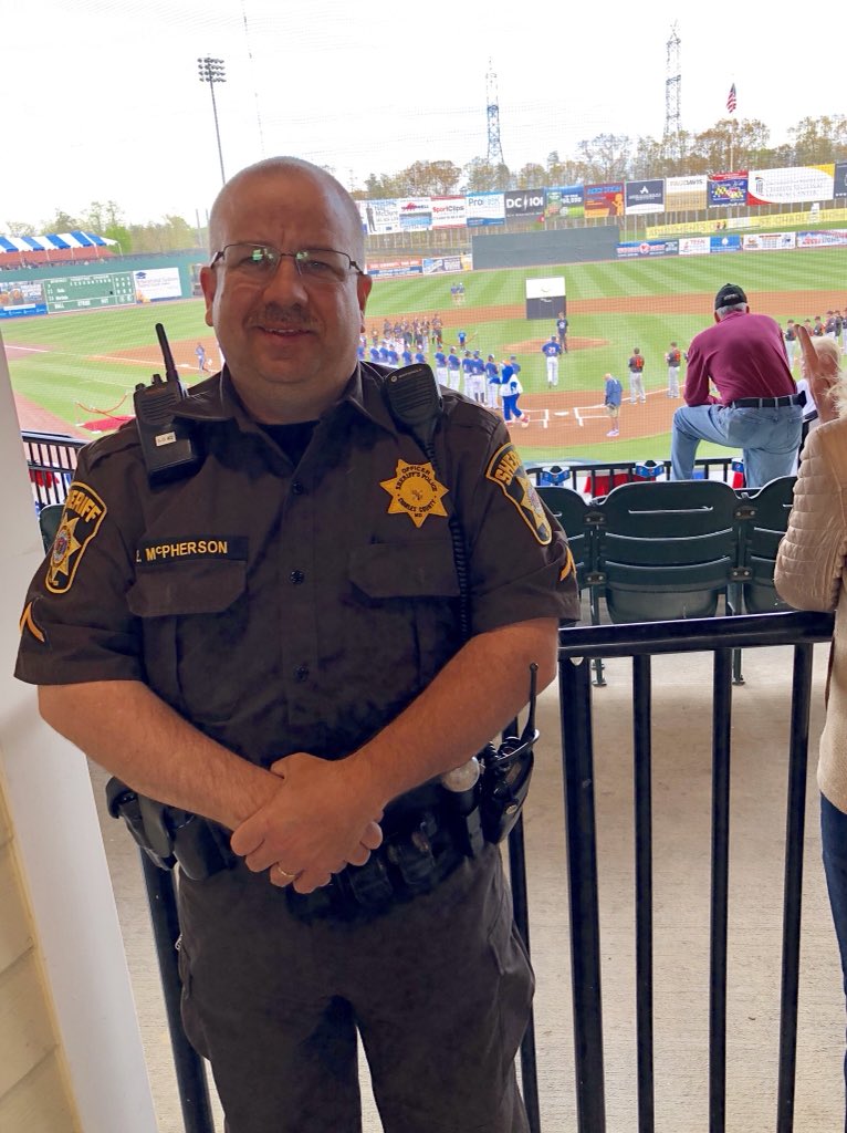CCSOMD's tweet image. Cpl. Smith and PFC McPherson providing security at the opening night of baseball at @BlueCrabs! Beautiful evening and great company⭐️⚾️ #playball #servingandprotecting #PolTwt
