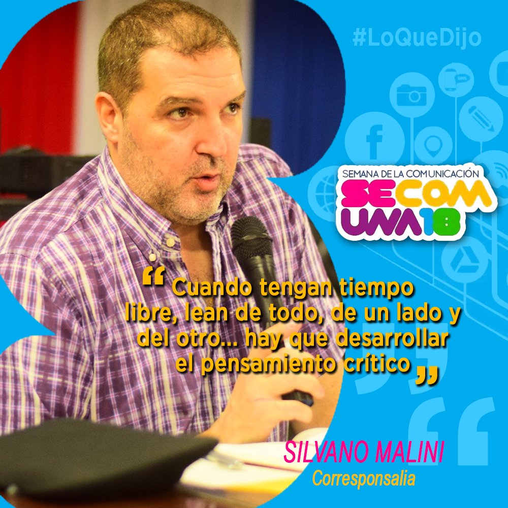 SECOMUNA's tweet photo. #LoQueNosDejó
"Cuando tengan tiempo libre, lean de todo, de un lado y del otro... hay que desarrollar el pensamiento crítico" @360todosdialogo (Silvano Malini)
Corresponsalia #SECOM2018 https://t.co/3B8a45Ezq5