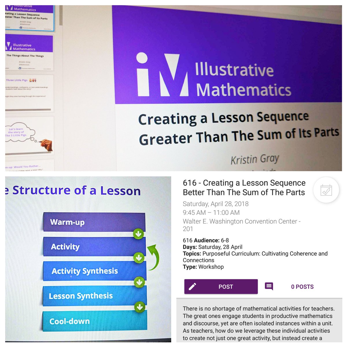 If your still hanging out at #NCTMannual I would love to have you join me in the am to chat about purposeful lesson structures!