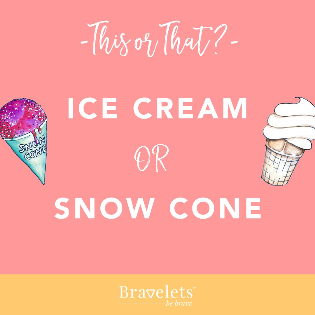 Bravelets's tweet image. We love spring, but we're kind of ready for summer to kick in! What's your pick for a nice summer snack? Let us know in the comments!🍦 or 🍧?