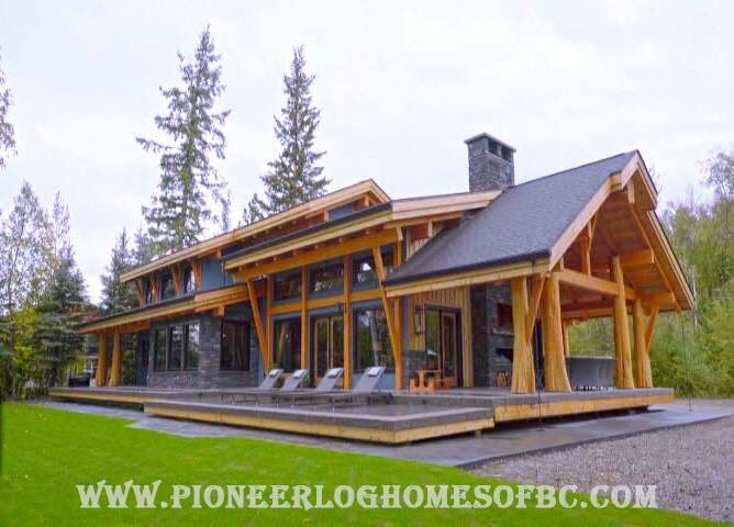 Beautiful hybrid home featuring logs and timbers.   Well done. Modern design <a href="/PioneerLogHomes/">PioneerLogHomesofBC</a>