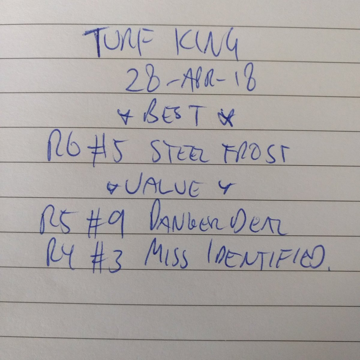 TurfKingOZ's tweet photo. Steel Frost hard to beat today at #Morphettville but still some value worth considering in other races... https://t.co/UW20t7vVkZ