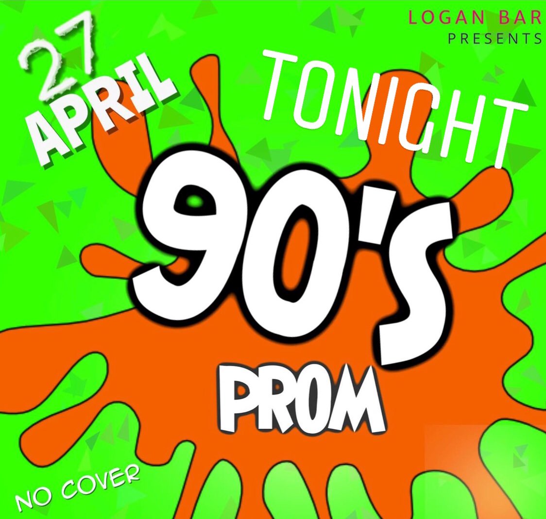 Loganbar's tweet photo. Tonight is the night! Our #90sprom with the Teenage Mutant @90sturtles! No cover, prizes for best costumes and Romy & Michelle themed drink specials all night! #90sparty #logansquare https://t.co/OCGxBGgkH3