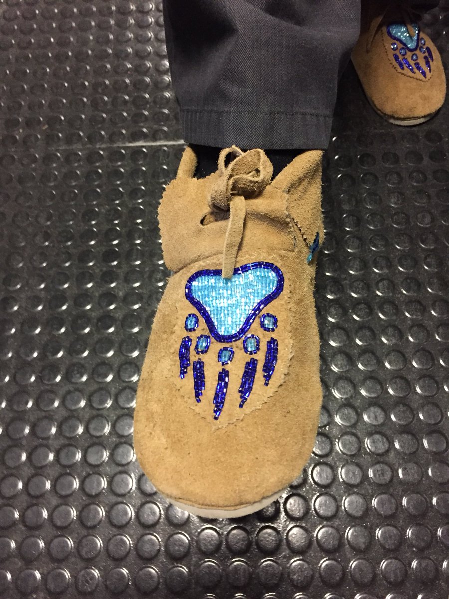 PhillipProsper's tweet photo. Tuma’s awesome traditional footwear @MareProsper &amp; I saw him sporting yesterday. He was cool before being #Indigenous was cool! #MoccasinMan #FavProf https://t.co/bL3dGGFR96