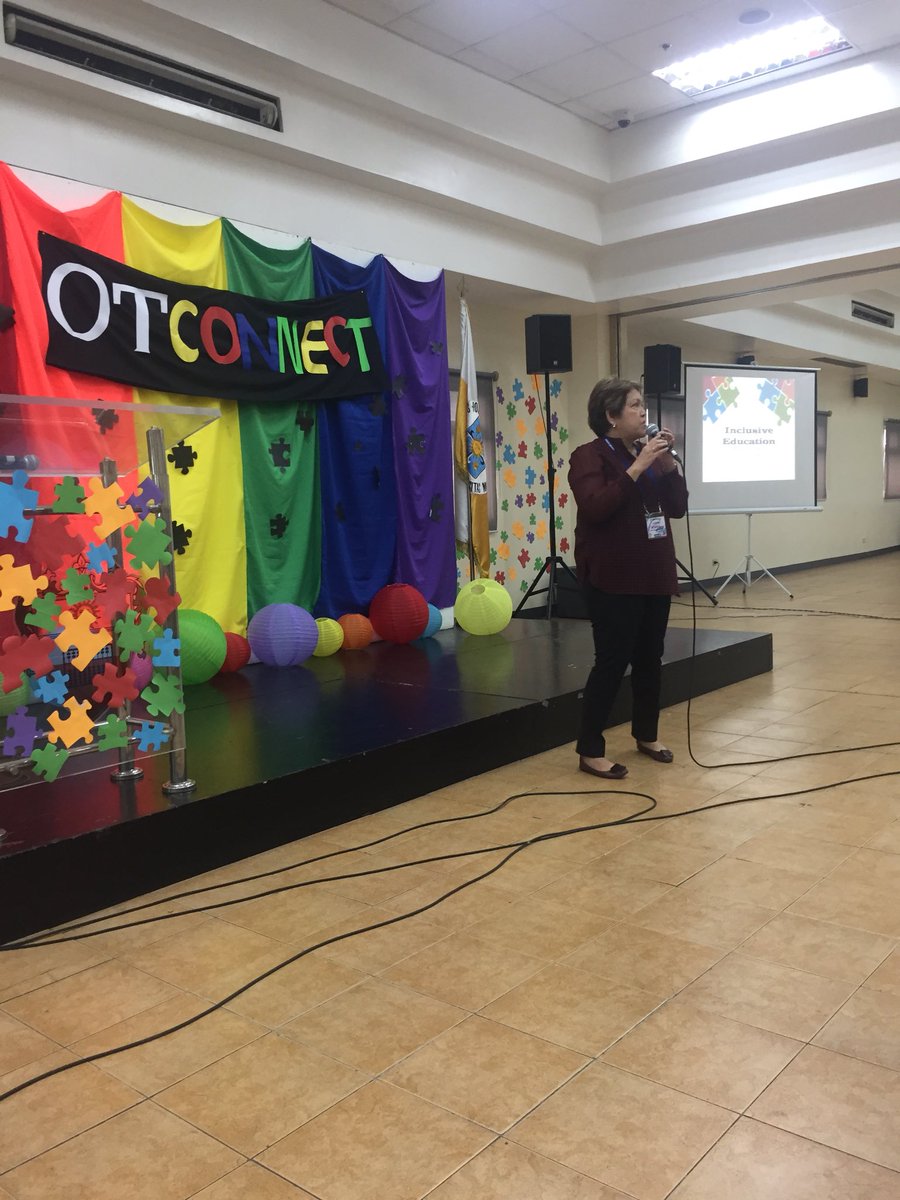 UST_OTSociety's tweet photo. Our next speaker is Ms. Rowie Lorenzo, the directress of the first inclusive school in the south of Metro Manila: Las Pinas Montessori School. She’s here to talk about inclusive education, something us OTs should all advocate for #OTCONnect2019 https://t.co/1OlfwrWyEW