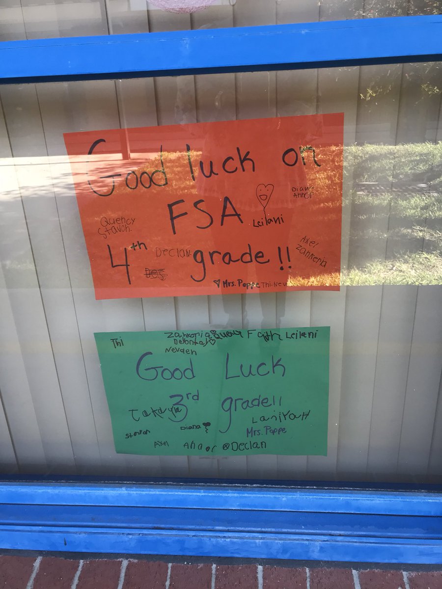 KristenRacine's tweet photo. K-2 students made GOOD LUCK posters for our 3rd-fifth grade students @DTEelementary sending encouraging words and support for FSA Testing! #testingbuddies #littledodgers #lovemyschool #Lovemyjob @IRCSchools https://t.co/mBD5HczoqN