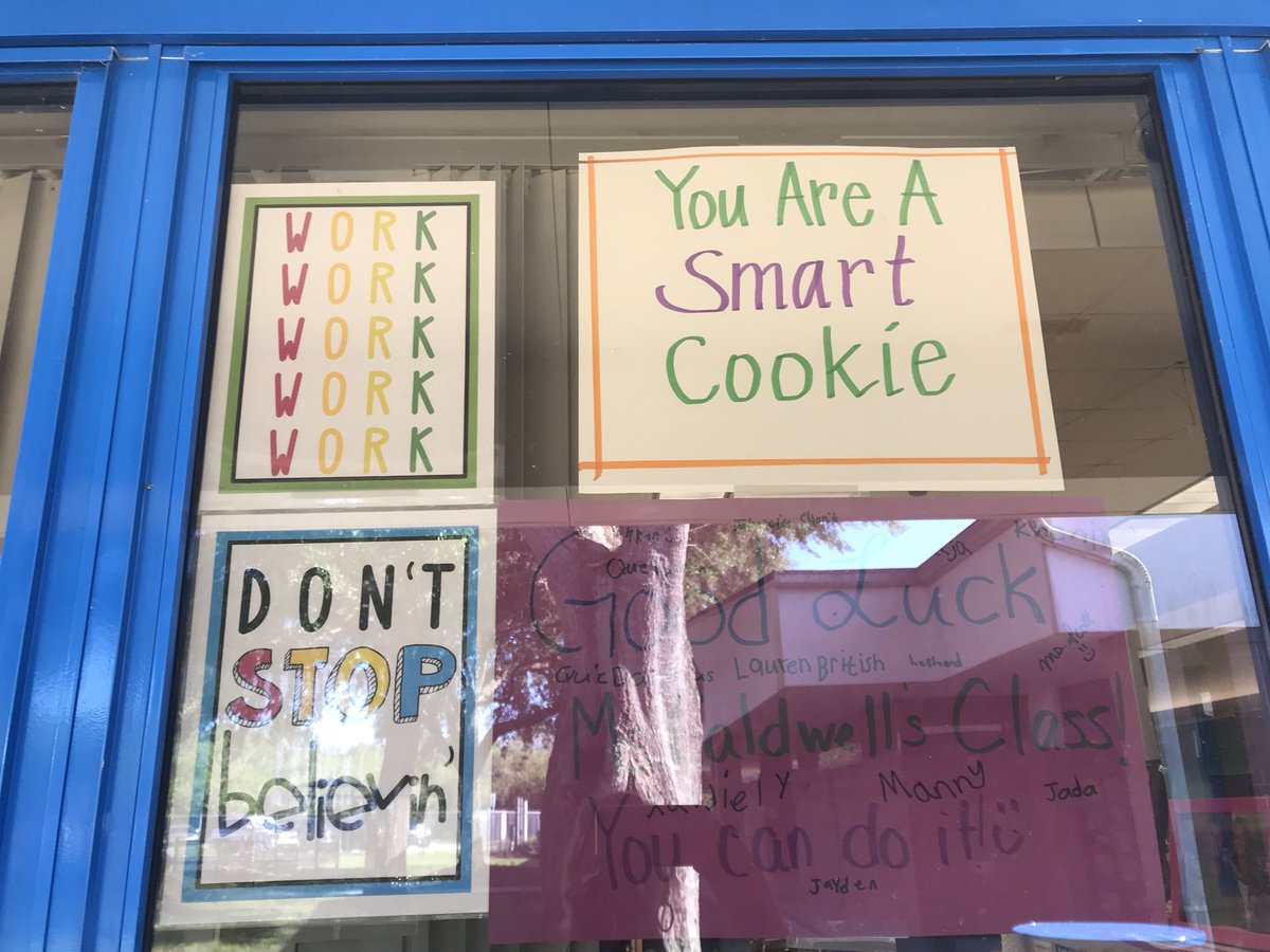 KristenRacine's tweet photo. K-2 students made GOOD LUCK posters for our 3rd-fifth grade students @DTEelementary sending encouraging words and support for FSA Testing! #testingbuddies #littledodgers #lovemyschool #Lovemyjob @IRCSchools https://t.co/mBD5HczoqN