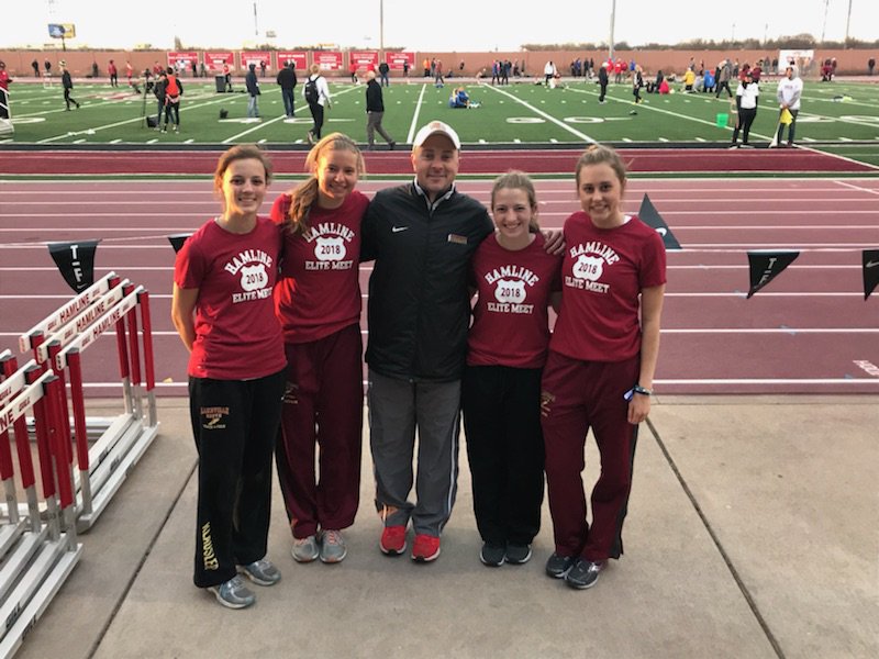 LSCougarTF's tweet photo. Klausler, Orr, Bergan, Johnson take 4th in 4x1, Jenny, Moerbitz, Emerson,  English take 7th in 4x8, and Brianne Brewster takes 10th in 1600 at Elite Meet! https://t.co/34BIPu5gak
