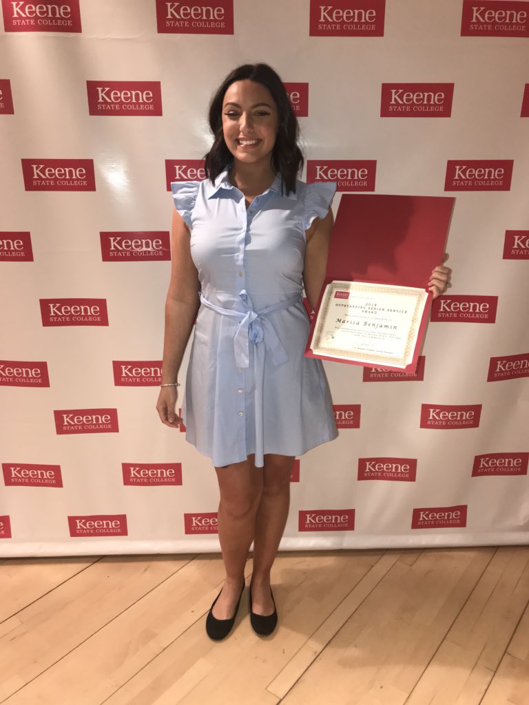 marisa_benj's tweet photo. Received the Outstanding Senior Service award tonight at the leadership banquet! I ❤️ @KeeneState_  and I’m going to miss this place https://t.co/KkCAJvRCzy