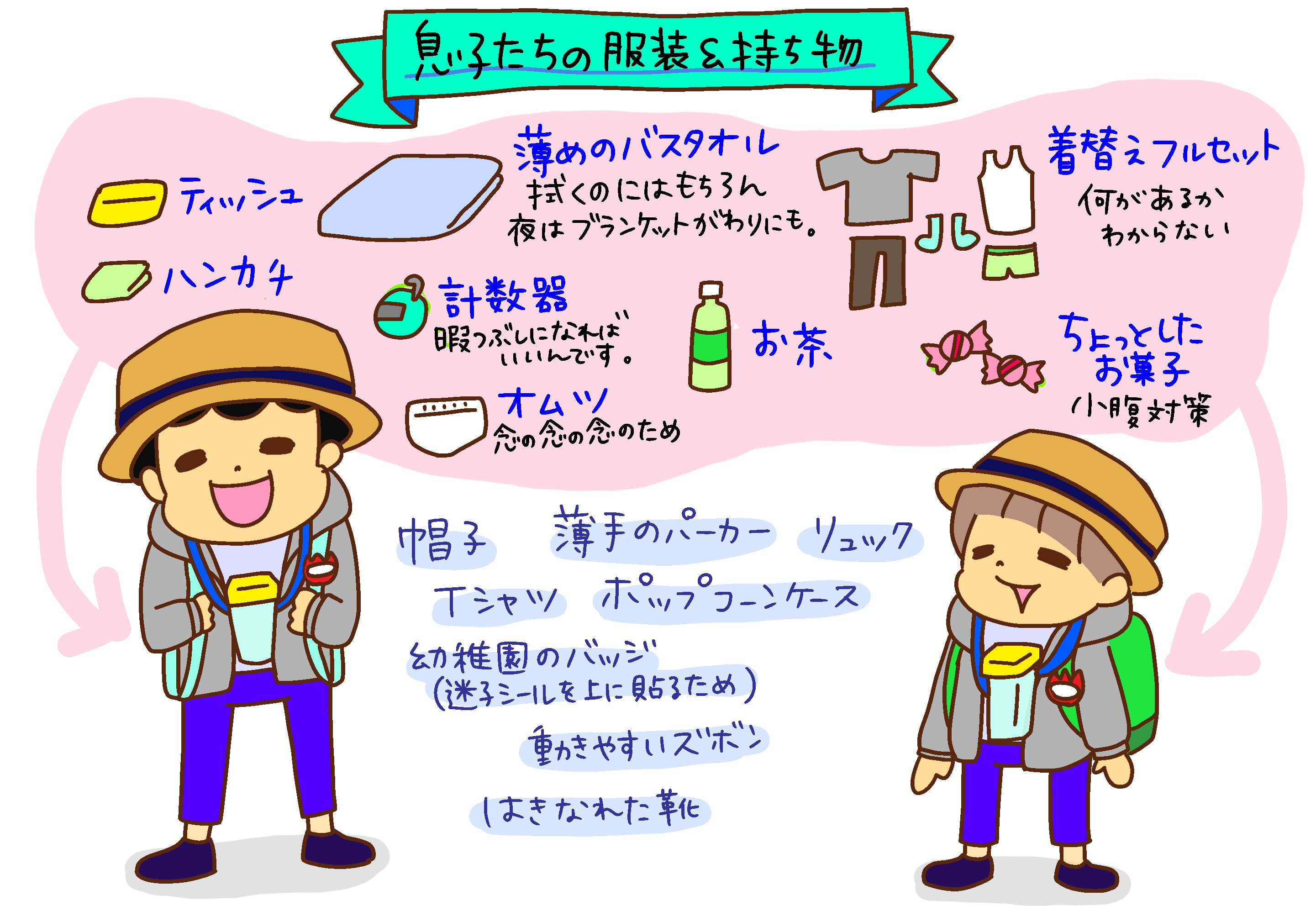 ラム カナ Twitter પર Gwスタートですねー ディズニーランドやディズニー シーに行く方も多いかな なんて思い 去年の５月に行った時の持ち物や服装などを載せてみます ７歳５歳の騒がし男子の場合 ディズニーレポhttps T Co W6bmjsea9h T Co