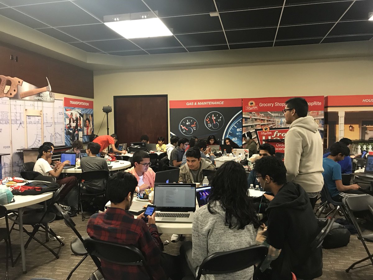 JAofNJ's tweet photo. Over 100 students hard at work at Junior Achievement’s hackathon! A night filled with fun coding challenges, educational workshops, and amazing mentors. #HackJA #MLHLocalHost https://t.co/JJtReeqH60