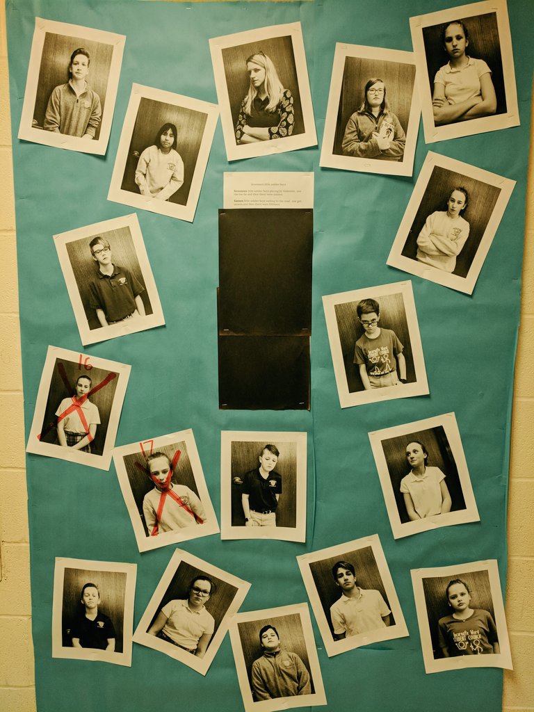 MrsHinton24's tweet photo. My clever kiddos and their own version of And Then There Were None starring us! Who will be next? #iwstories #spoileralert #imnext #17littlesoldiers https://t.co/UCgASbFkom