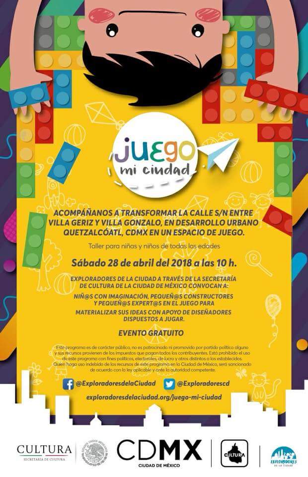 Vaivencolectivo's tweet image. Porque no hay plazo que no se cumpla. Llegó el día! acompáñenos mañana sábado 28 de abril, a construir el espacio de juego de la colonia @DUQuetzalcoatl, en Iztapalapa. #JuegoMiCiudad #DUQ @ExploradoresCd