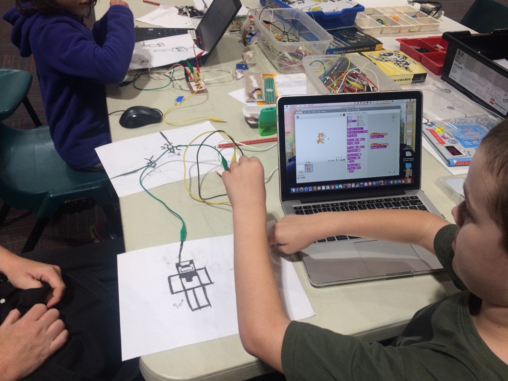 CoderBendigo's tweet image. Lots on the go today here today even AR in scratch and making our pictures talk.
