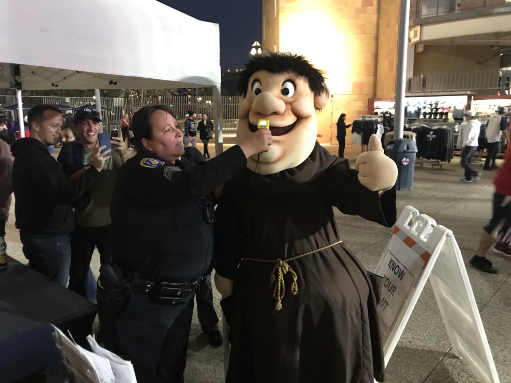 Even the @Padres #Friar knows his limits. Come on by and get a free breath screening with no consequences. We are located at the K St. Gate near Phil’s... #DontDriveUnderTheInfluence #KnowYourLimits