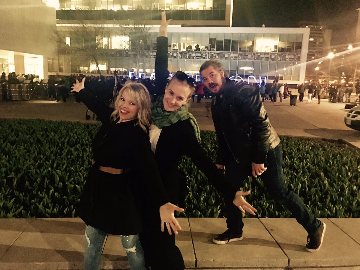 LauraBabcock's tweet photo. Omg I love my crew out to celebrate a BIG night in my city-building life #HamOntSign #time4sign @NicoleLongstaff @katecarnegie @KRBAVAC https://t.co/AqXTlmKPHO
