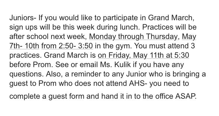 Ashland2019's tweet photo. Important information for anyone going to Prom! https://t.co/gAIgALk2Ts