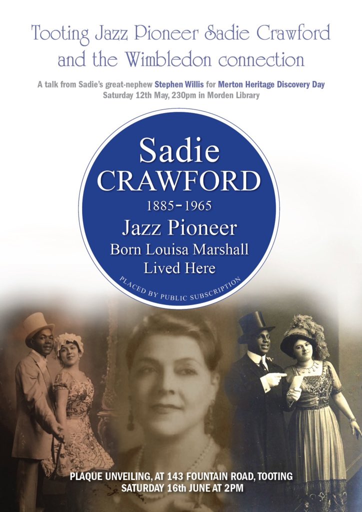 summerstown182's tweet image. Warm up for the great day by hearing all about Sadie from Stephen Willis (her great nephew) TWO TALKS Sat 12 May #MertonHeritageDiscoveryDay 230pm #MordenLibrary &amp;amp; Sat 26 May #TootingLibrary 2pm
