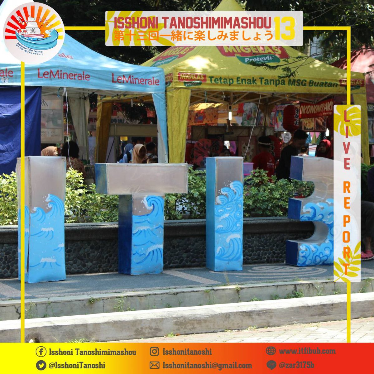IsshoniTanoshi's tweet photo. [LIVE REPORT ISSHONI TANOSHIMIMASHOU 13]

Kalian bisa foto di Yukata photobooth atau selfie di tempat yang sudah disediakan 🎉

#LiveReportIT13 #ITFIBUB #IT13
#UniversitasBrawijaya
#EventMalang
#JapaneseFestival https://t.co/9kodpV0bWu