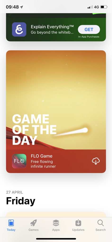 Huge thanks to <a href="/AppStoreGames/">App Store Games</a> for making Flo Game your Game of the Day! 😮😍😃 #IndieGameDev #Bournemouth