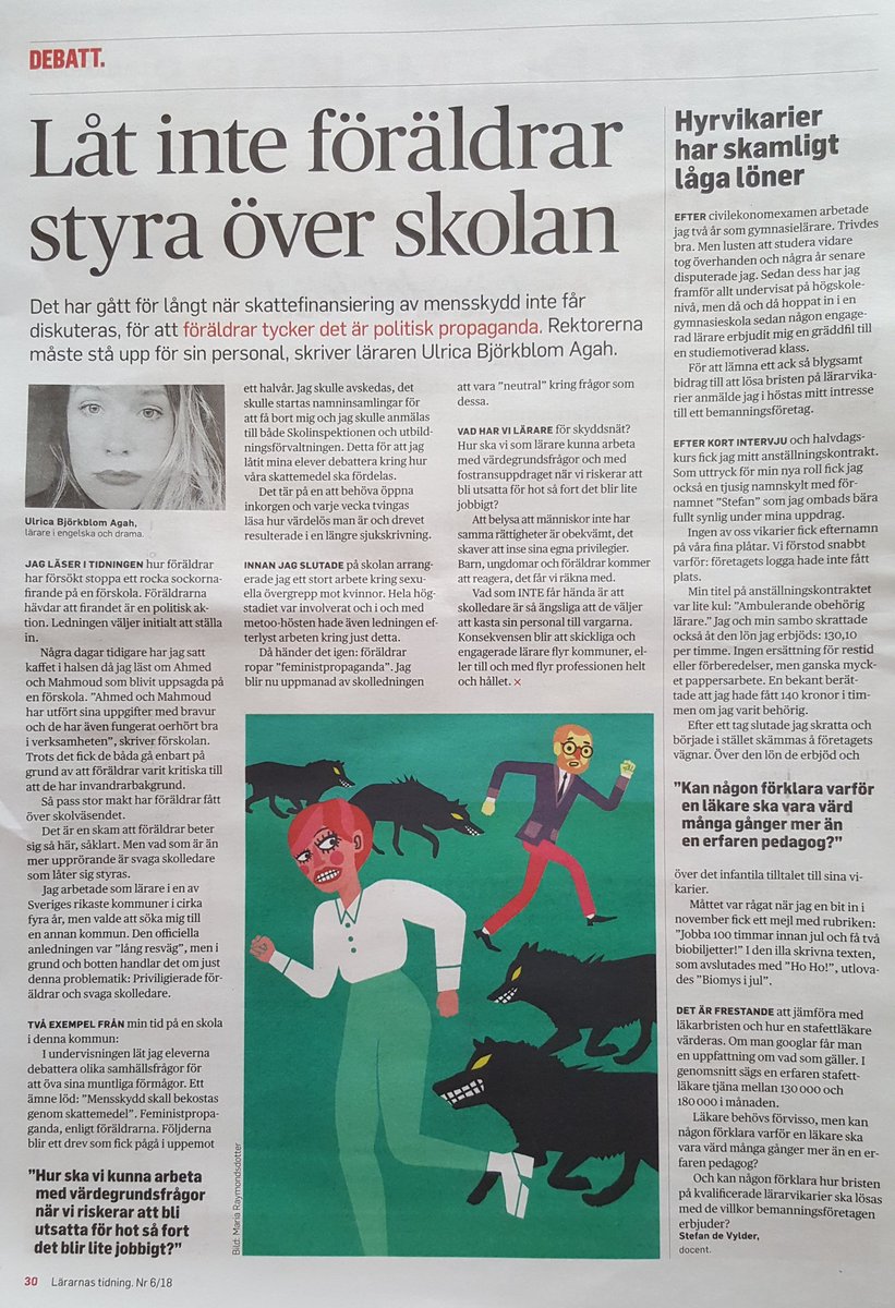 peterhayrinen's tweet image. Idel intressanta debattämnen i @lararnastidning nr 6.
#programmeringiskolan #föräldramakt #godkäntgränsen #bemanningsföretag