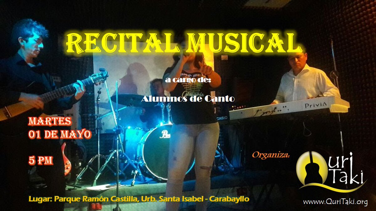 quritaki's tweet photo. Recital Musical 2018

Apoya al talento Peruano. https://t.co/EVL1DAHhRV