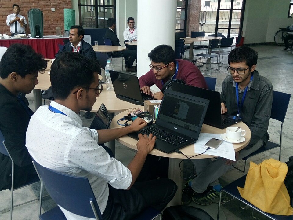Lalee_Boo's tweet photo. #NPtech4PWD hackathon is taking place today and tomorrow in Nepal @LIRNEasia @dineshkaushal students are finalizing their products https://t.co/0aI7ob3BmI