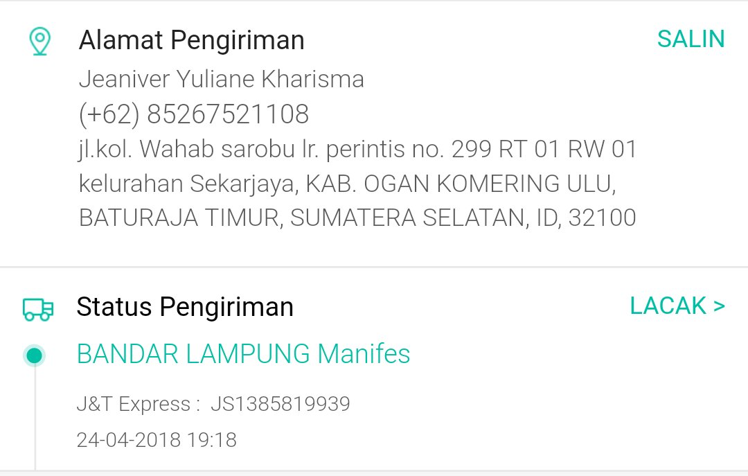 jean_joja's tweet photo. @ShopeeCare pesan dishopee tak kunjung datang pesan barang dari 24 april sampai sekarang belum tiba,, status di shopee juga masih dikemas padahal kata penjual sudah upload resi pengiriman, tolong bagaimana solusinya.. ini saya lampirkan https://t.co/xvE0NfraPk