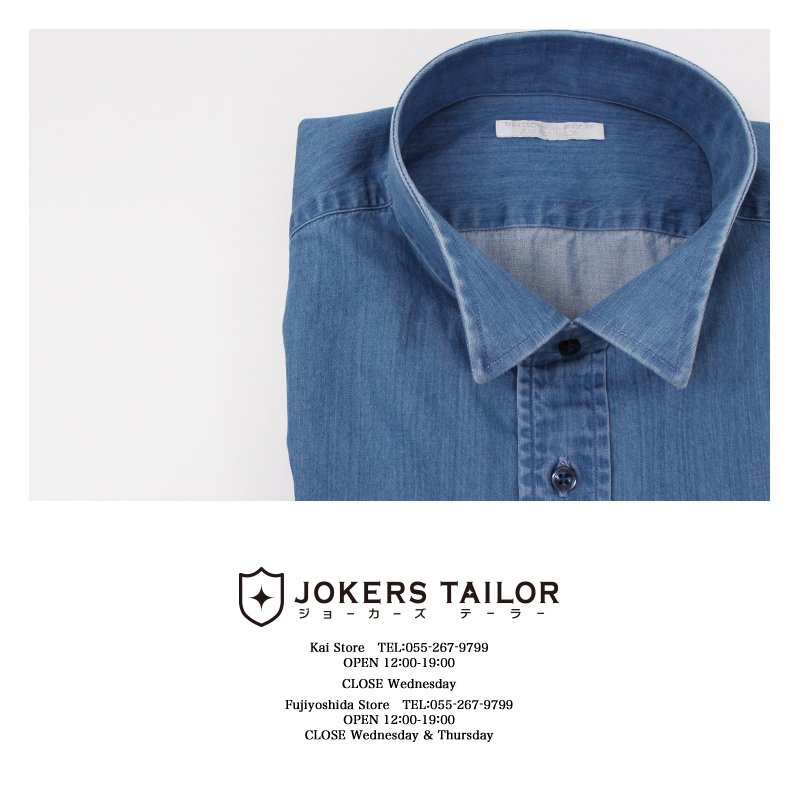 Jokers Tailor Auf Twitter デニム生地で仕立てた新郎様のウィングカラーシャツ カジュアルな雰囲気が演出でき お色直しやレストランウェディングにおすすめです T Co We7zo3hkb6 オーダータキシード オーダータキシード山梨 新郎タキシード 新郎新婦
