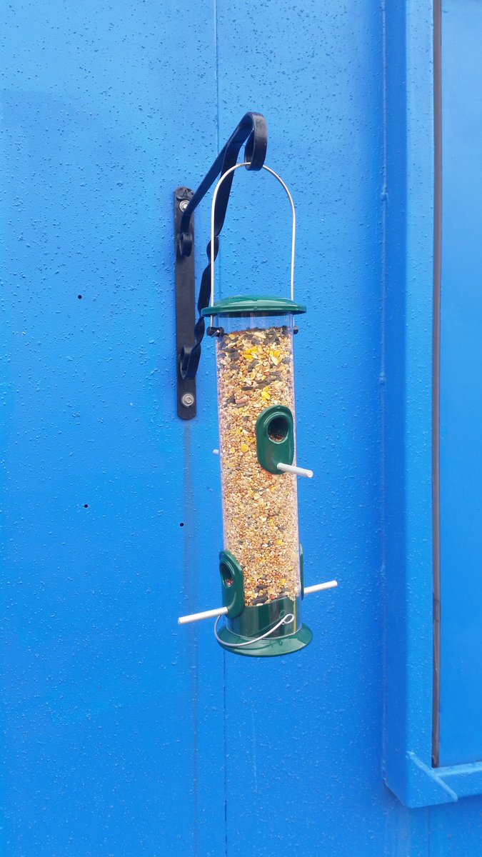 ExpressRedditch's tweet photo. Are new bird feeder in place at Redditch, we are seeing a wide range of little birds visiting the site. 

Are current favourite's are the pair of Robins. https://t.co/w5OzVZsCdz
