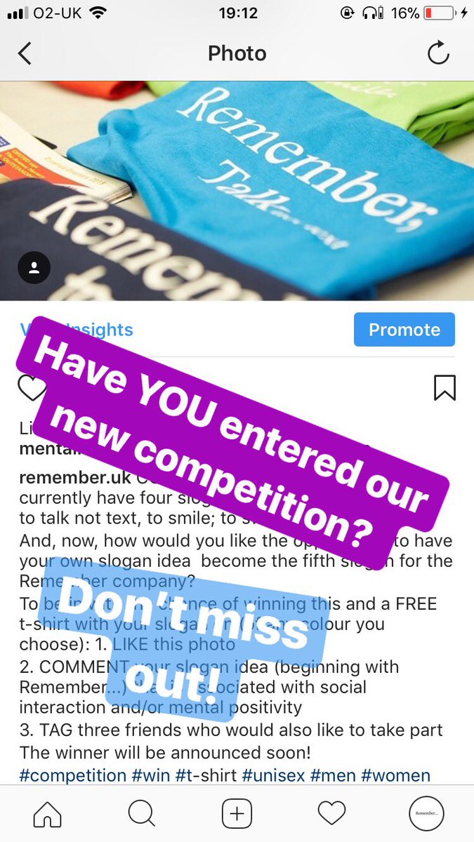 Remember__UK's tweet photo. Have you entered our competition posted on our instagram page?

Go give us a follow and enter, for the chance to design your own #TEAMREMEMBER T-Shirt! 

#SaturdayMorning #weekend #CompetitionTime #tshirts #Competitions #fashion #Clothing #free #Mentalhealth #business #enter https://t.co/SQEK5uv6ez