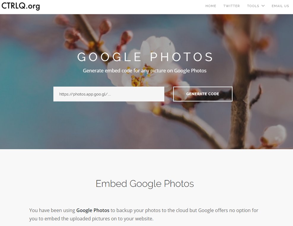 ComissioDigital's tweet photo. #CTRLQ: Aplicació per generar codi embed per incrustar àlbums de fotos a un lloc Web.  Generate embed code for any picture on Google Photos 
https://t.co/h1Q7SncjUb #EinesTIC #GoogleFotos #microtutorialsTAC https://t.co/W9Zwg0WbAv