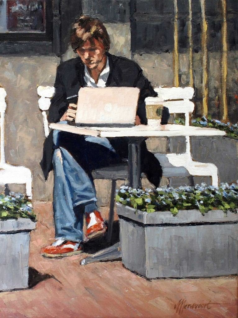 Kvin_1's tweet photo. Reading... 
by Richard van Mensvoort(b.1972, Netherlands) 

누군가 그랬지, 책을 읽으면 혼자가 아님을 알게 된다고. https://t.co/VkM24NudFa