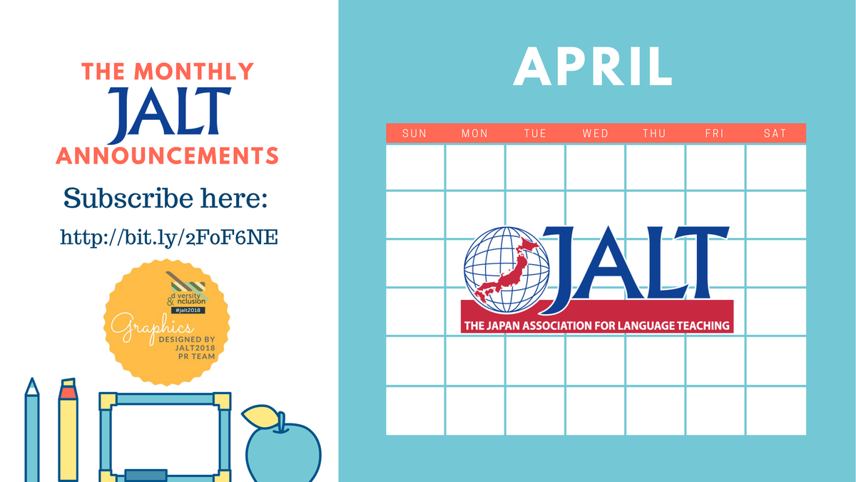 JALTConference's tweet photo. 📢The Monthly #JALT Announcements📢
💥Subscribe here👇🏼
https://t.co/kPyJefDrM8   
💥April JALT Announcements have just been sent out!
Check it out here👇🏼
https://t.co/9vqyhazr1v https://t.co/IQc8qu1H8N