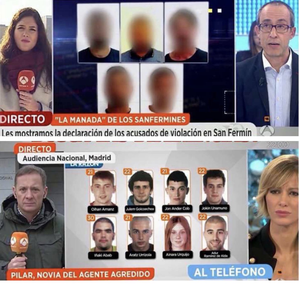 jmangues's tweet photo. Llegará un momento, en que algunos periodistas y sus medios, tendrán que dar explicaciones del porque protegían la identidad de unos violadores y publicaban las fotos, nombres y apellidos de unos chavales acusados injustamente en una pelea de bar. Va por ti @susannagriso https://t.co/mJaaJd0AHl