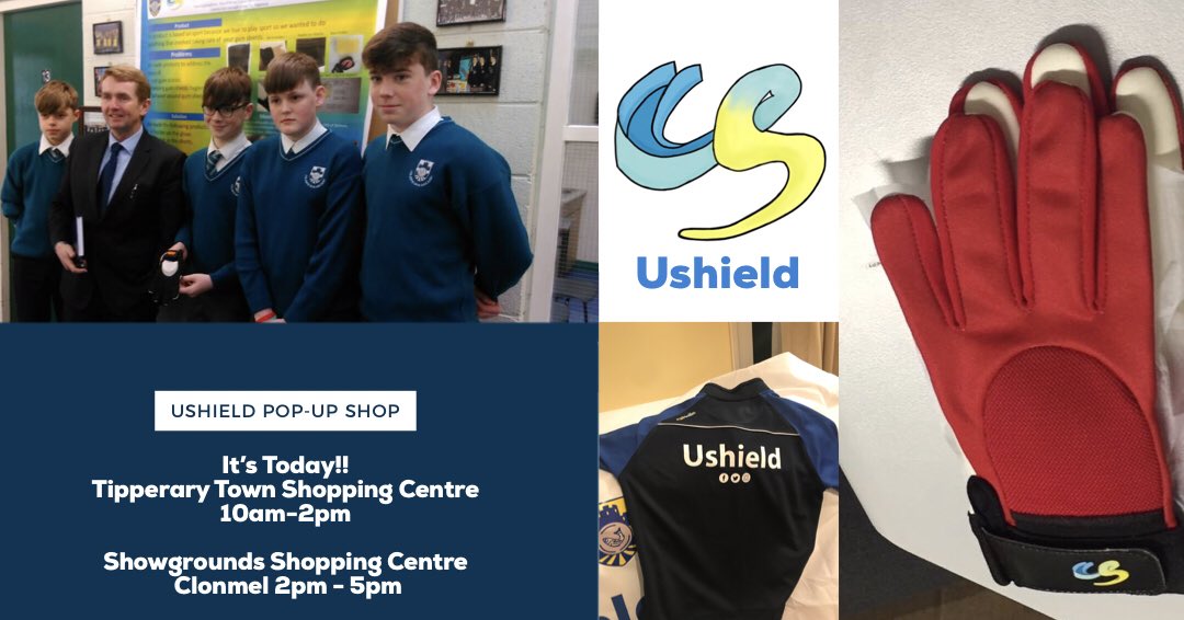 UShield_ie's tweet photo. Pop-Up Shop TODAY!!
Our initial Promotional cost are:
Kid sizes €15 (Age: 7-8, 9-10, 10-11)
Adult sizes €18 (Small, Medium, Large, X Large) #ushield #gaa #tipperary #studententerprise #showgroundsclonmel #tipptownshoppingcentre https://t.co/Rttboh2Ve4