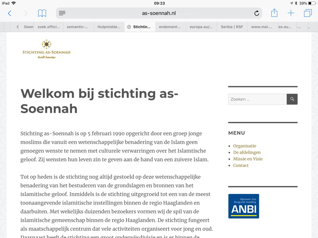 Pieter Omtzigt On Twitter Op De Site Van As Sounnah Is Ook Geen Jaarverslag Te Vinden Met Oa Inkomsten En Uitgaven Dat Is Wel Verplicht Voor Een Anbi Nav Motie Omtzigt Van Vliet Dus