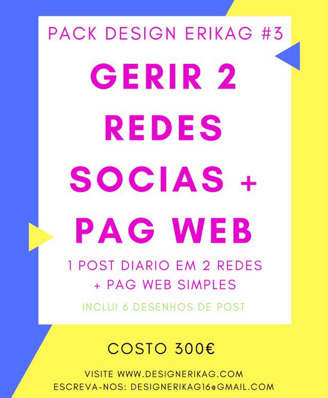 Erika_G79's tweet image. O nosso #packdesignerikag #3. 
Creação de #PagWeb (simples) + 1 mes de gerir 2 redes sociais, publicando TODOS os dias! OBSEQUIAMOS 6 desenhos para o seus POST! 😍
Só por 300€!!!
O que você está esperando? 📩
Entre em contato conosco!
•
#porto #lisbon #algarve #espinho #aveiro