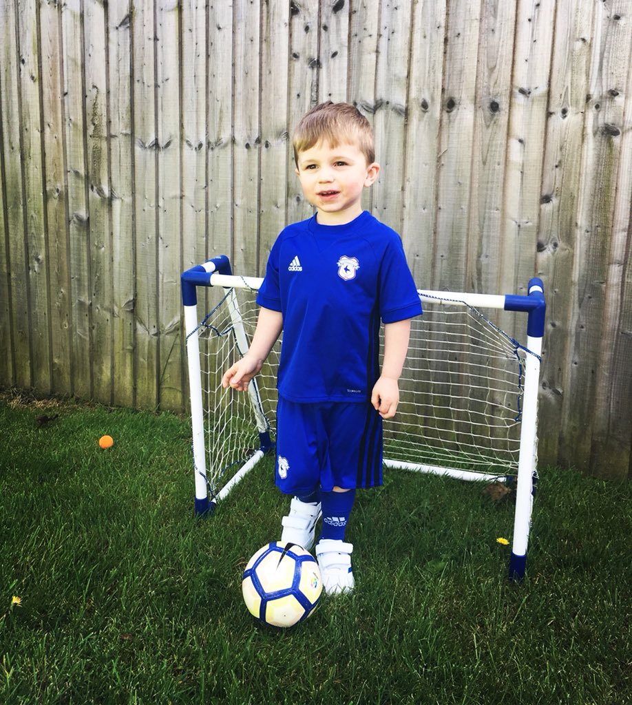 andygould78's tweet photo. Big thanks to @CardiffCityFC for Ethan’s kit. He loves it. Good luck at hull today #bluebirds #minibluebirds https://t.co/YrfwwbBr4V