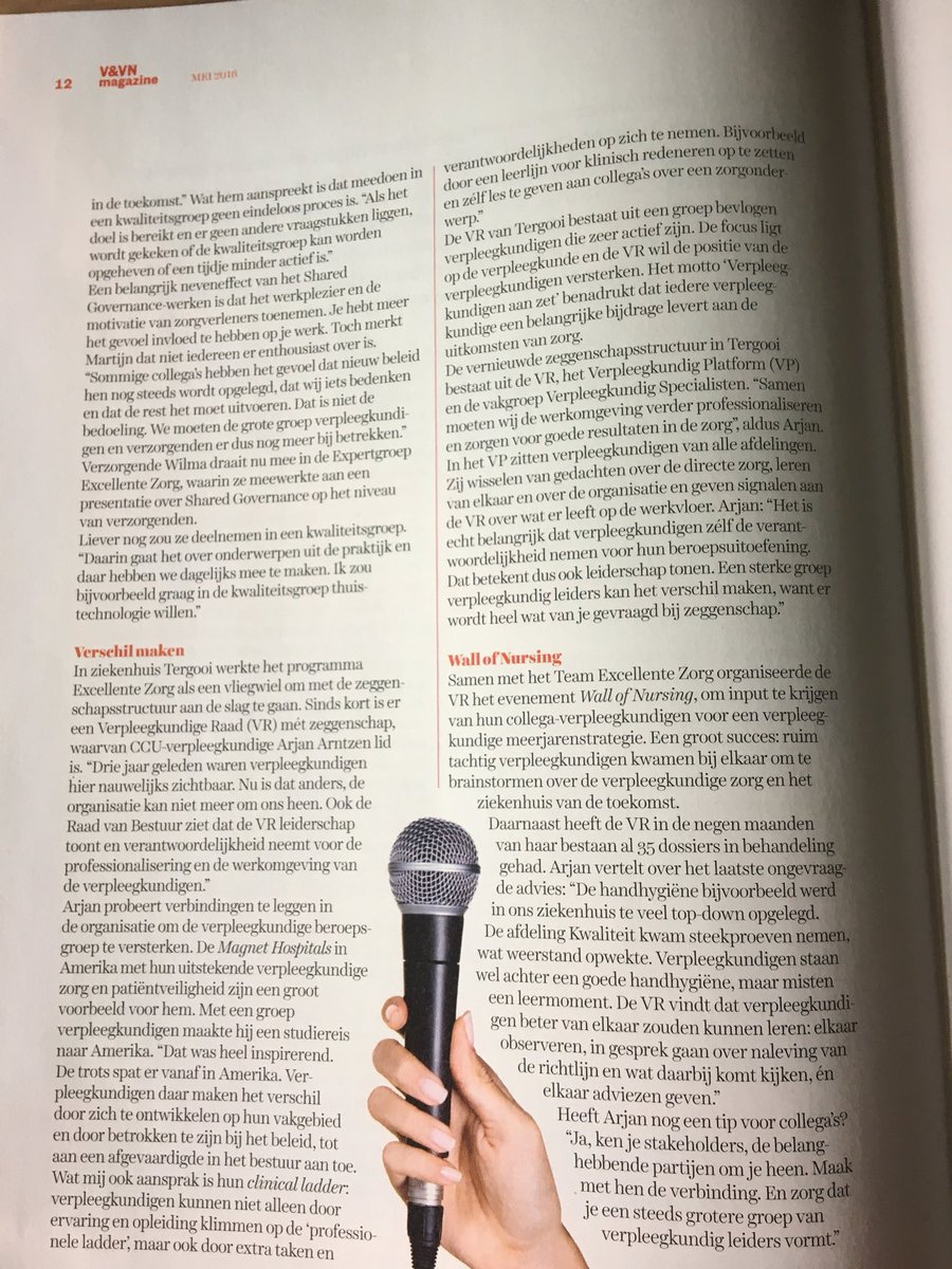 vpkleiderschap's tweet photo. #vpkleiderschap = op alle terreinen; aan het bed tot in de bestuurskamer. Zie artikel in @VenVN magazine. Meebeslissen  = meer werkplezier en het verschil maken @ExcellenteZorg @VenVN_VAR @VenVN_WiP @venvnvs @VenVNStudenten @VenVN_MGZ @venvn_ambulance @VenVNopleiders @VenVN_SPV https://t.co/NEcDZhN4AO
