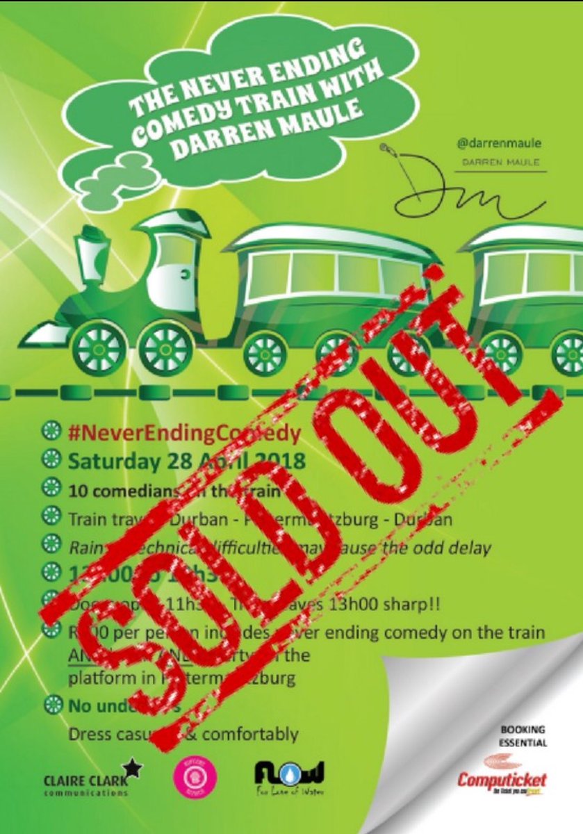 MphoPopps's tweet photo. The Never Ending Comedy Train With @darrenmaule , This is gonna be so much fun!!! 10 comedians, 10 train carts and 10mins each in each cart. #theneverendingcomedytrain https://t.co/WrsGzbskPV