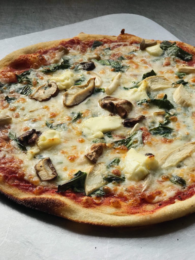 sodopizzaco's tweet photo. WILD THING I think I love you!                Wild mushrooms, truffle oil, mascarpone, mozzarella and wild garlic. We’re donating £1 from each Wild Thing sold to the #brathaytrust    in honour of a fantastic human and amazing chef Matt Campbell. https://t.co/HQYAx9zytn