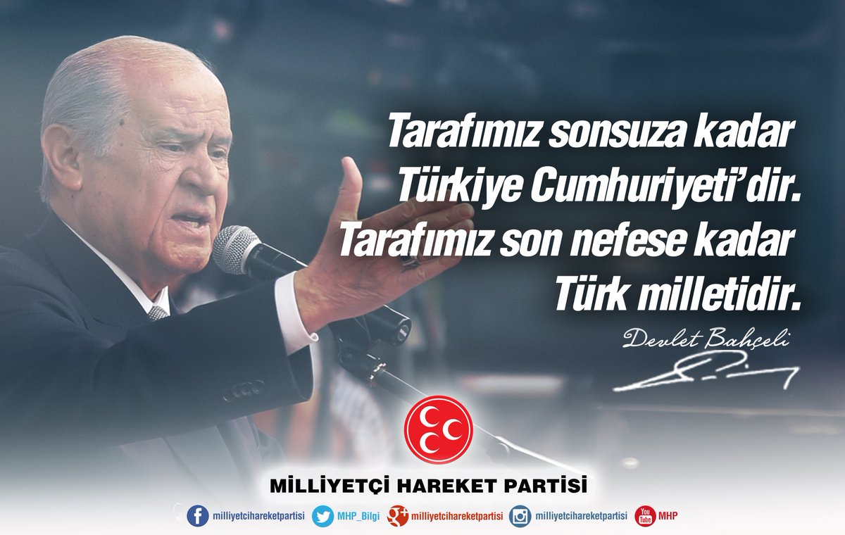 MHP_Bilgi's tweet photo. Tarafımız sonsuza kadar Türkiye Cumhuriyeti'dir. Tarafımız son nefese kadar Türk milletidir.

MHP Genel Başkanı
Devlet BAHÇELİ https://t.co/hI1AW2T9wd
