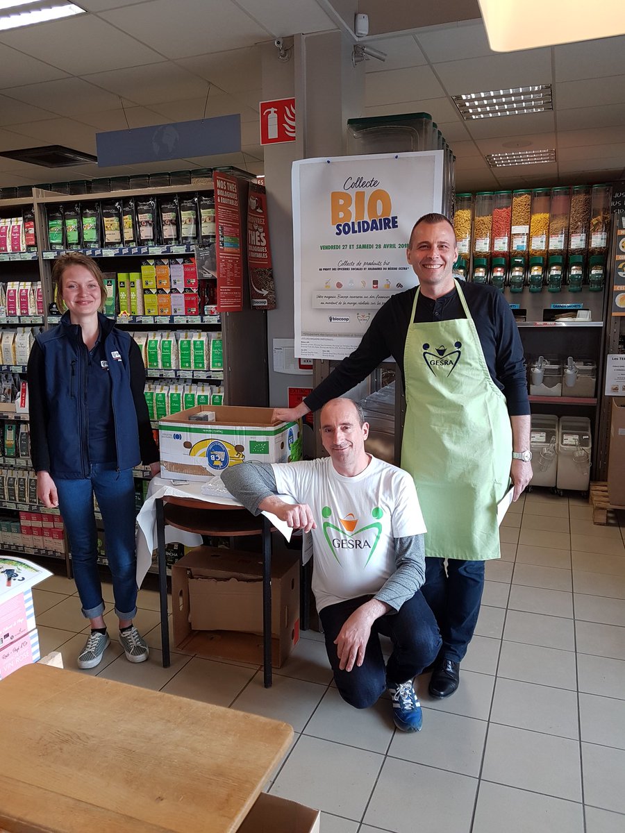 Les bénévoles Gesra vous attendent au magasin Biocoop de Champagne au Mont D or pour la collecte Bio Solidaire !