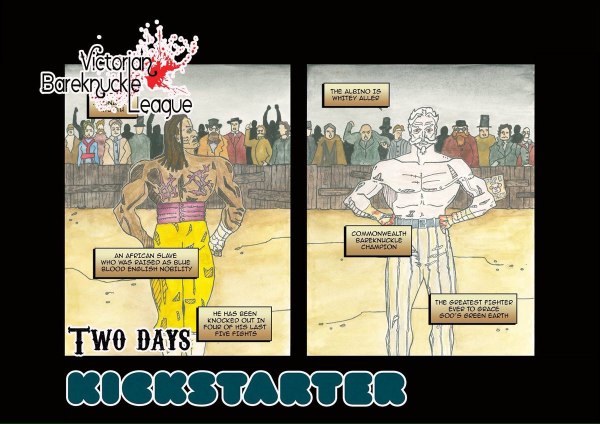 Vicbareknuck's tweet photo. Two days until our return to Kickstarter with a 28 page comic and original artwork! #steampunk #indiecomic #FightOn https://t.co/2WseArCk2s