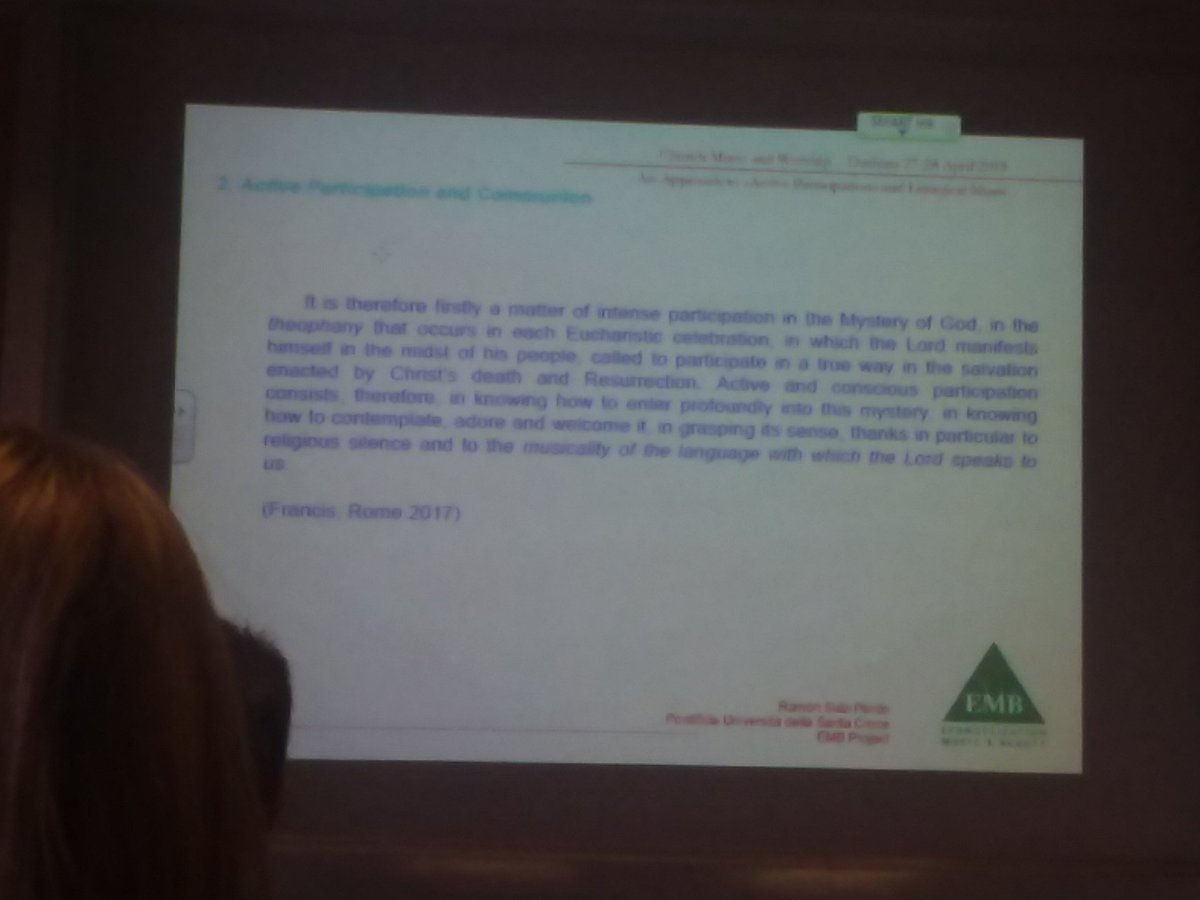 bprmackey's tweet photo. Fr. Ramón Saiz-Pardo delivering a spot-on paper on active participation and liturgical music! @CMWDurham #cmwDurham #CMW2018 https://t.co/4GItp06wZN